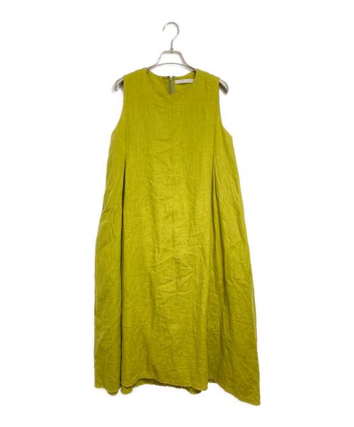 ijep（イジェップ）IJEP (イジェップ) ノースリーブリネンワンピース グリーン サイズ:2の古着・服飾アイテム