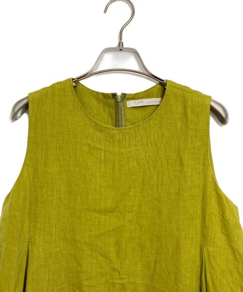 ijep（イジェップ）IJEP (イジェップ) ノースリーブリネンワンピース グリーン サイズ:2の古着・服飾アイテム