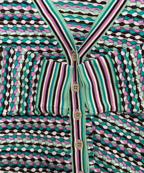 missoni sports（ミッソーニスポーツ）missoni sports (ミッソーニスポーツ) アンサンブルカーディガン グリーン×ブラウン サイズ:44の古着・服飾アイテム