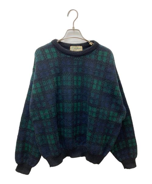 L.L.Bean（エルエルビーン）L.L.Bean (エルエルビーン) ブラックウォッチウールニット グリーン サイズ:Lの古着・服飾アイテム