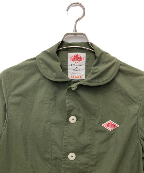DANTON（ダントン）DANTON (ダントン) BEAMS (ビームス) ナイロンタフタ ラウンドカラーナイロンジャケット グリーン サイズ:38の古着・服飾アイテム