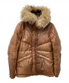 The Duffer of ST.Georgeザ ダファーオブセントジョージ）の古着「ラクーンファーレザーダウンジャケット 287056」｜ブラウン