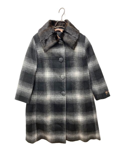 N°21（ヌメロヴェントゥーノ）N°21 (ヌメロヴェントゥーノ) ファー襟付きコート 241-I-N013-3063 ブラック×グレー サイズ:38の古着・服飾アイテム