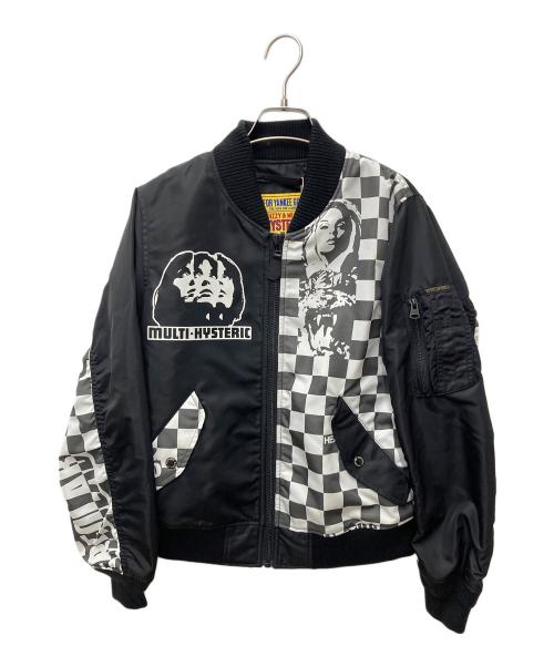 Hysteric Glamour（ヒステリックグラマー）Hysteric Glamour (ヒステリックグラマー) MULTI HYSTERIC WOMAN スクラッチMA-1ジャケット 01243AB02 ブラック サイズ:M 未使用品の古着・服飾アイテム