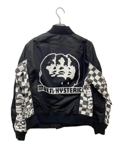 Hysteric Glamour（ヒステリックグラマー）Hysteric Glamour (ヒステリックグラマー) MULTI HYSTERIC WOMAN スクラッチMA-1ジャケット 01243AB02 ブラック サイズ:M 未使用品の古着・服飾アイテム