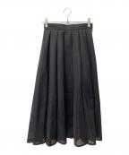 Loulou Willoughbyルルウィルビー）の古着「ダブルラッセルシアースカート　21242011020」｜ブラック