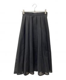 Loulou Willoughby（ルルウィルビー）の古着「ダブルラッセルシアースカート　21242011020」｜ブラック