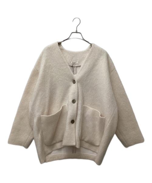 YORI（ヨリ）YORI (ヨリ) ウールモヘアシャギージャケット ピンク サイズ:Fの古着・服飾アイテム