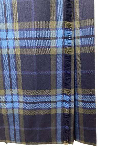 O'NEIL OF DUBLIN（オニールオブダブリン）O'NEIL OF DUBLIN (オニールオブダブリン) キルトウールチェックラップスカート ネイビー サイズ:SIZE GB8(S～M)の古着・服飾アイテム