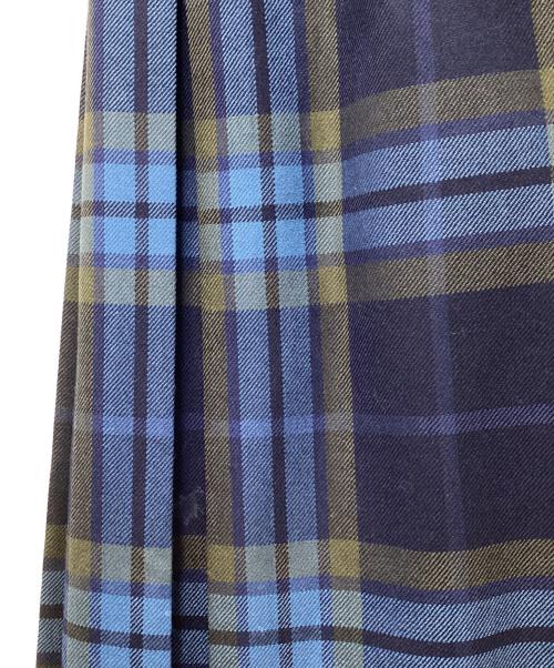 O'NEIL OF DUBLIN（オニールオブダブリン）O'NEIL OF DUBLIN (オニールオブダブリン) キルトウールチェックラップスカート ネイビー サイズ:SIZE GB8(S～M)の古着・服飾アイテム