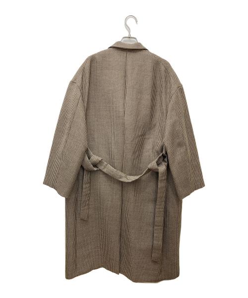 AURALEE（オーラリー）AURALEE (オーラリー) DOUBLE FACE CHECK DOUBLE - BREASTED COAT A8AC03BN ブラウンの古着・服飾アイテム