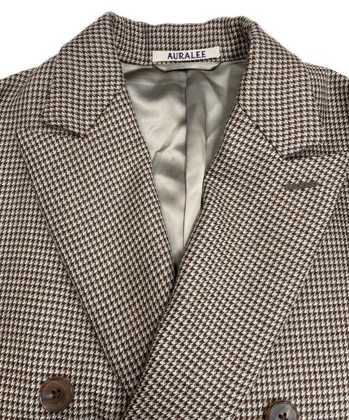 AURALEE（オーラリー）AURALEE (オーラリー) DOUBLE FACE CHECK DOUBLE - BREASTED COAT A8AC03BN ブラウンの古着・服飾アイテム