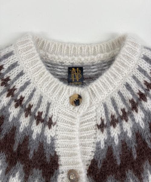 BATONER（バトナ―）BATONER (バトナ―) MOHAIR NORDIC CREW NECK CARDIGAN BN-20FL-056 ベージュ サイズ:2の古着・服飾アイテム