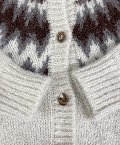 BATONER（バトナ―）BATONER (バトナ―) MOHAIR NORDIC CREW NECK CARDIGAN BN-20FL-056 ベージュ サイズ:2の古着・服飾アイテム