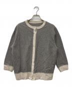 Hands of creationハンズオブクリエイション）の古着「ラフィカノコ ミジンボーダー 7分袖スナップC/D　1320822」｜グレー