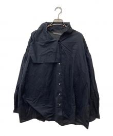 mizuiro-ind（ミズイロインド）の古着「アシンメトリーカラーブラウス」｜ブラック