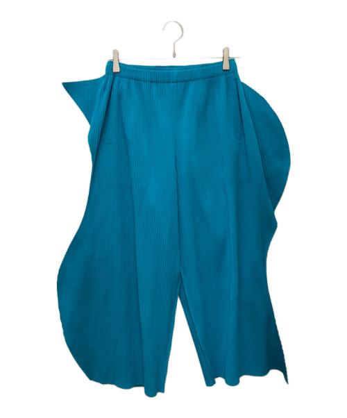 me ISSEY MIYAKE（ミーイッセイ ミヤケ）me ISSEY MIYAKE (ミーイッセイ ミヤケ) FINE KNIT PLEATS BOTTOM 1 ターコイズ サイズ:Freeの古着・服飾アイテム