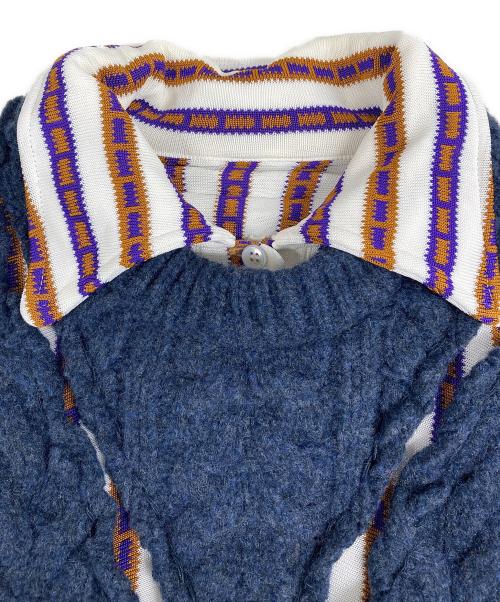 Maison Margiela（メゾンマルジェラ）Maison Margiela (メゾンマルジェラ) ドッキングケーブルポロニット S29GP0051 S15832 ネイビー サイズ:Sの古着・服飾アイテム