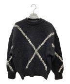 PHOTOCOPIEUフォトコピュー）の古着「ELLA LOZENGE PATTERN KNIT」｜ブラック