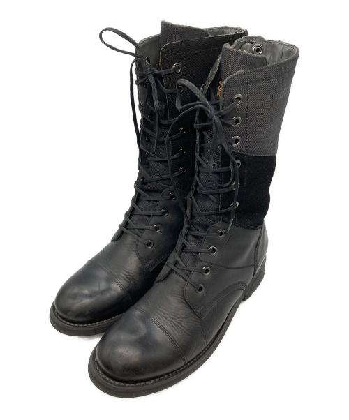 G-STAR RAW（ジースターロゥ）G-STAR RAW (ジースターロゥ) 切替ロングブーツ ブラック サイズ:37の古着・服飾アイテム