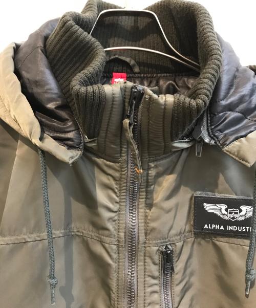 ALPHA INDUSTRIES（アルファインダストリーズ）ALPHA INDUSTRIES (アルファインダストリーズ) フーデッドリブジャケット　TA1571-076 オリーブ サイズ:X-LARGEの古着・服飾アイテム