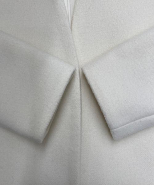 ENFOLD（エンフォルド）ENFOLD (エンフォルド) ノーカラーウールコート アイボリー サイズ:36の古着・服飾アイテム