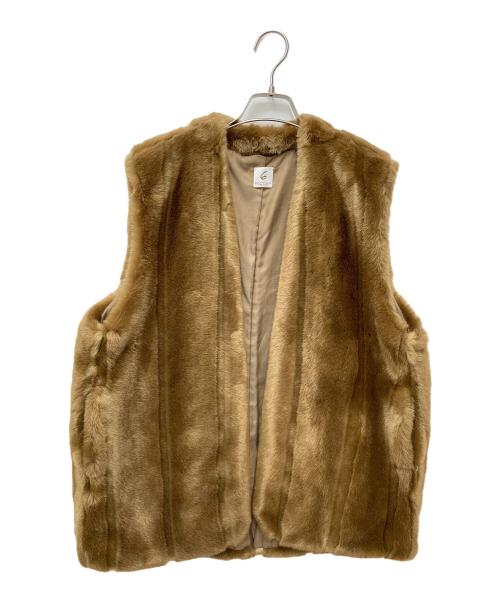 6(ROKU) BEAUTY&YOUTH（ロク ビューティーアンドユース）6(ROKU) BEAUTY&YOUTH (ロク ビューティーアンドユース) FAKE MINK FUR VEST 8625-151-0093 ブラウン サイズ:36 未使用品の古着・服飾アイテム