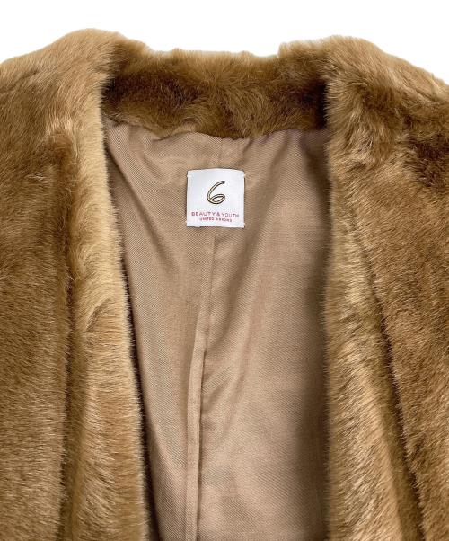 6(ROKU) BEAUTY&YOUTH（ロク ビューティーアンドユース）6(ROKU) BEAUTY&YOUTH (ロク ビューティーアンドユース) FAKE MINK FUR VEST 8625-151-0093 ブラウン サイズ:36 未使用品の古着・服飾アイテム