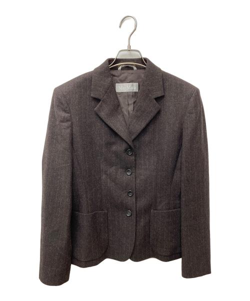 MaxMara（マックスマーラ）MaxMara (マックスマーラ) ストライプスカートセットアップ ブラウン サイズ:42の古着・服飾アイテム