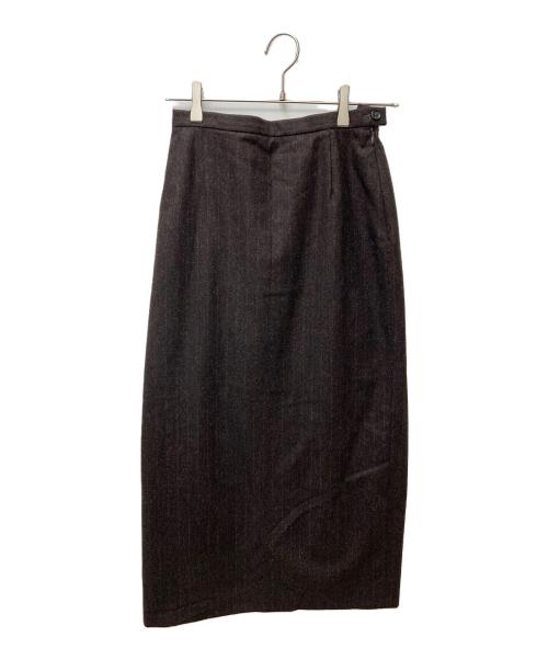 MaxMara（マックスマーラ）MaxMara (マックスマーラ) ストライプスカートセットアップ ブラウン サイズ:42の古着・服飾アイテム