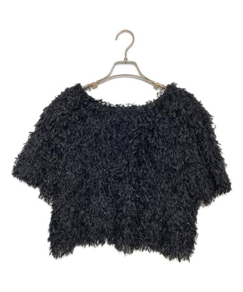 CADUNE（カデュネ）CADUNE (カデュネ) ふわふわ半袖トップス ブラック サイズ:36の古着・服飾アイテム