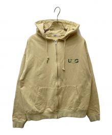 UGG（アグ）の古着「スイッチングロゴ ジップアップ 21SS-UGTP09 フーディー」｜ベージュ