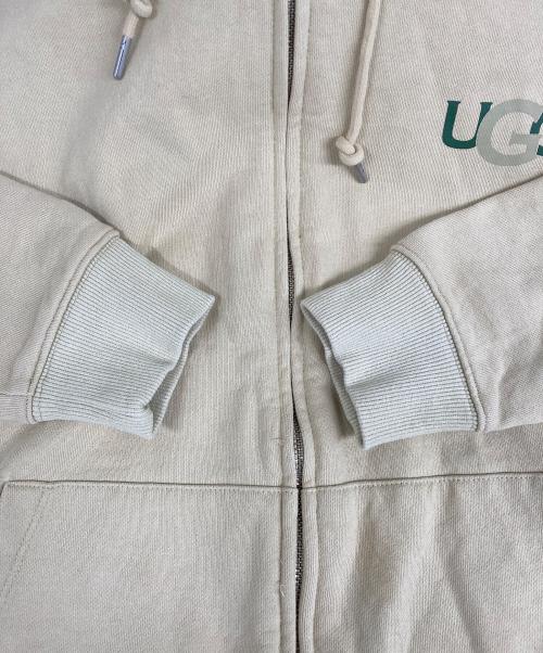 UGG（アグ）UGG (アグ) スイッチングロゴ ジップアップ 21SS-UGTP09 フーディー ベージュ サイズ:Lの古着・服飾アイテム