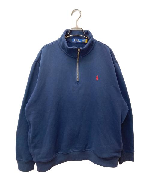 POLO RALPH LAUREN（ポロ・ラルフローレン）POLO RALPH LAUREN (ポロ・ラルフローレン) ハーフジップスウェット ネイビー サイズ:XLの古着・服飾アイテム