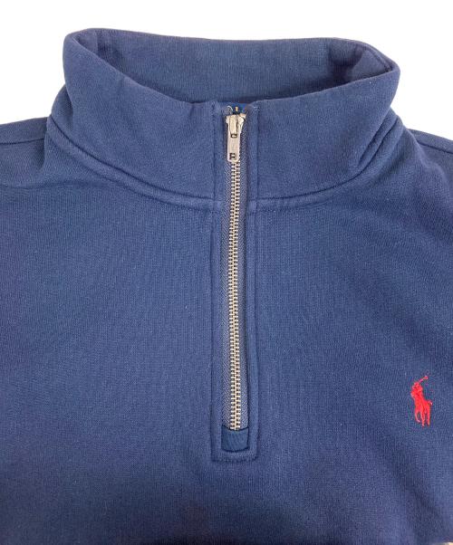 POLO RALPH LAUREN（ポロ・ラルフローレン）POLO RALPH LAUREN (ポロ・ラルフローレン) ハーフジップスウェット ネイビー サイズ:XLの古着・服飾アイテム