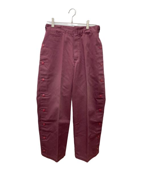 Dickies（ディッキーズ）Dickies (ディッキーズ) myne (マイン) サイドスナップワイドパンツ MYDKP210 レッド サイズ:Mの古着・服飾アイテム