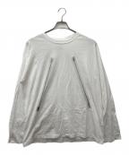 MM6 Maison Margielaエムエムシックスメゾンマルジェラ）の古着「ジッププリントロングスリーブTシャツ　SH0GC0009 S23588」｜ホワイト