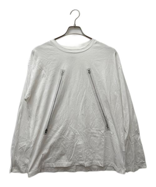 MM6 Maison Margiela（エムエムシックスメゾンマルジェラ）MM6 Maison Margiela (エムエムシックスメゾンマルジェラ) ジッププリントロングスリーブTシャツ　SH0GC0009 S23588 ホワイト サイズ:Mの古着・服飾アイテム