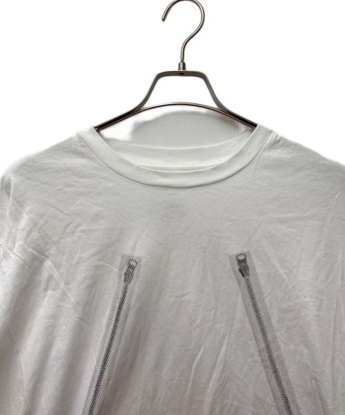 MM6 Maison Margiela（エムエムシックスメゾンマルジェラ）MM6 Maison Margiela (エムエムシックスメゾンマルジェラ) ジッププリントロングスリーブTシャツ　SH0GC0009 S23588 ホワイト サイズ:Mの古着・服飾アイテム