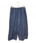 Marble SUD（マーブルシュッド）の古着「ヒッコリー裾タックボリュームパンツ」｜スカイブルー
