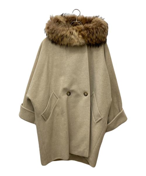 WEEKEND Max Mara（ウィークエンド マックスマーラ）WEEKEND Max Mara (ウィークエンド マックスマーラ) ファー付きフーデッドコート ベージュ サイズ:40の古着・服飾アイテム