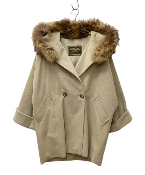 WEEKEND Max Mara（ウィークエンド マックスマーラ）WEEKEND Max Mara (ウィークエンド マックスマーラ) ファー付きフーデッドコート ベージュ サイズ:40の古着・服飾アイテム