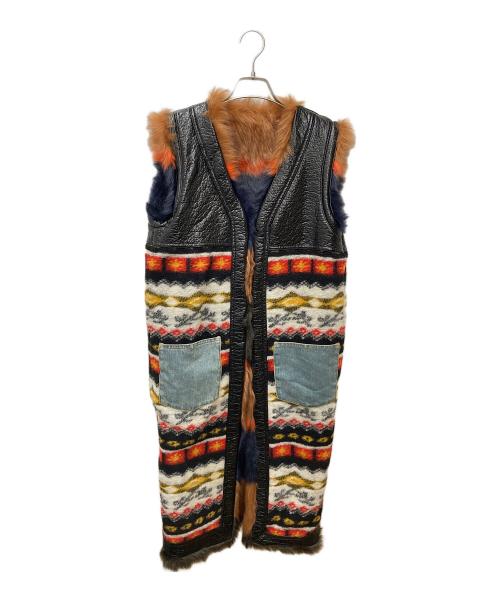 DIESEL（ディーゼル）DIESEL (ディーゼル) L-Krissyフェイクファーリバーシブルロングベスト マルチカラー サイズ:XS 未使用品の古着・服飾アイテム