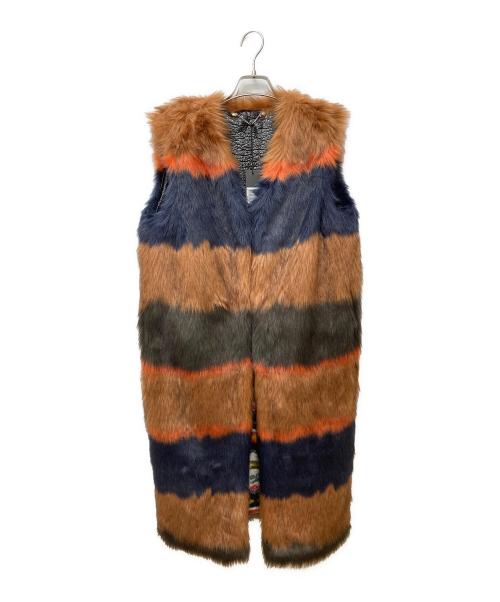 DIESEL（ディーゼル）DIESEL (ディーゼル) L-Krissyフェイクファーリバーシブルロングベスト マルチカラー サイズ:XS 未使用品の古着・服飾アイテム