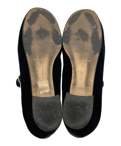 CORSO ROMA 9（コルソローマノーヴェ）CORSO ROMA 9 (コルソローマノーヴェ) VELVET SHOES UW46-ANNA83 ブラック サイズ:38の古着・服飾アイテム