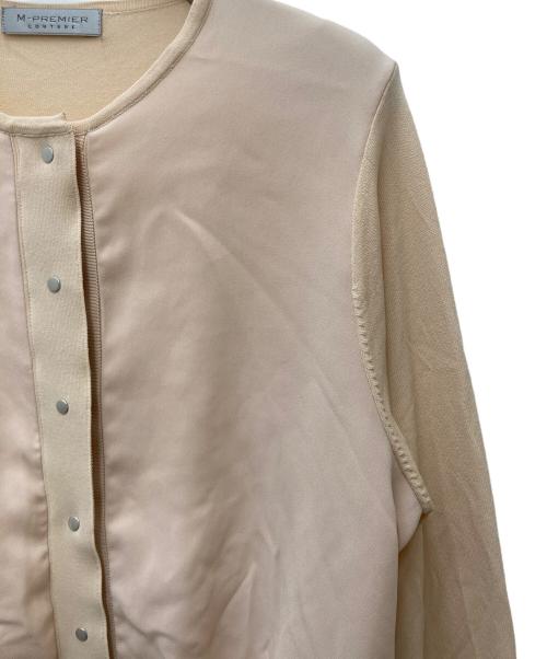 M-PREMIER COUTURE（エムプルミエクチュール）M-PREMIER COUTURE (エムプルミエクチュール) 異素材切替ニットカーディガン ピンク サイズ:36の古着・服飾アイテム