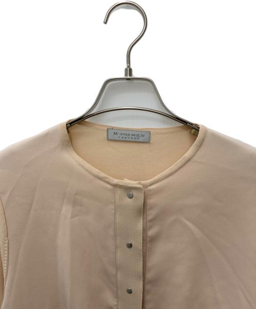 M-PREMIER COUTURE（エムプルミエクチュール）M-PREMIER COUTURE (エムプルミエクチュール) 異素材切替ニットカーディガン ピンク サイズ:36の古着・服飾アイテム