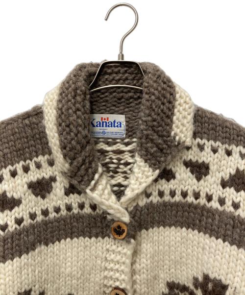 KANATA（カナタ）KANATA (カナタ) カウチンニットジャケット ブラウン サイズ:表記無しの古着・服飾アイテム