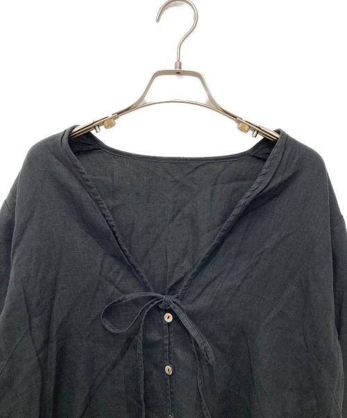 群言堂（グンゲンドウ）群言堂 (グンゲンドウ) リネンシャツワンピース ブラック サイズ:1の古着・服飾アイテム