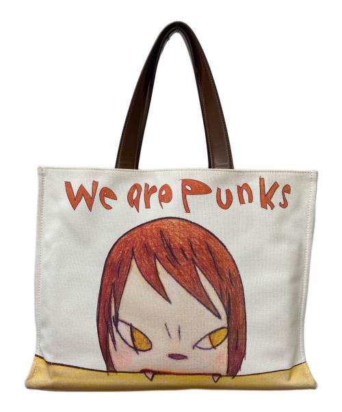 STELLA McCARTNEY（ステラマッカートニー）STELLA McCARTNEY (ステラマッカートニー) YOSHITOMO NARA (ヨシトモ ナラ) キャンバスコラボトートバッグ ホワイトの古着・服飾アイテム